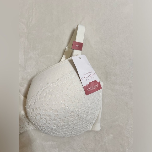 Cacique Cream Textured Full Coverage Bra - Picture 7 of 9